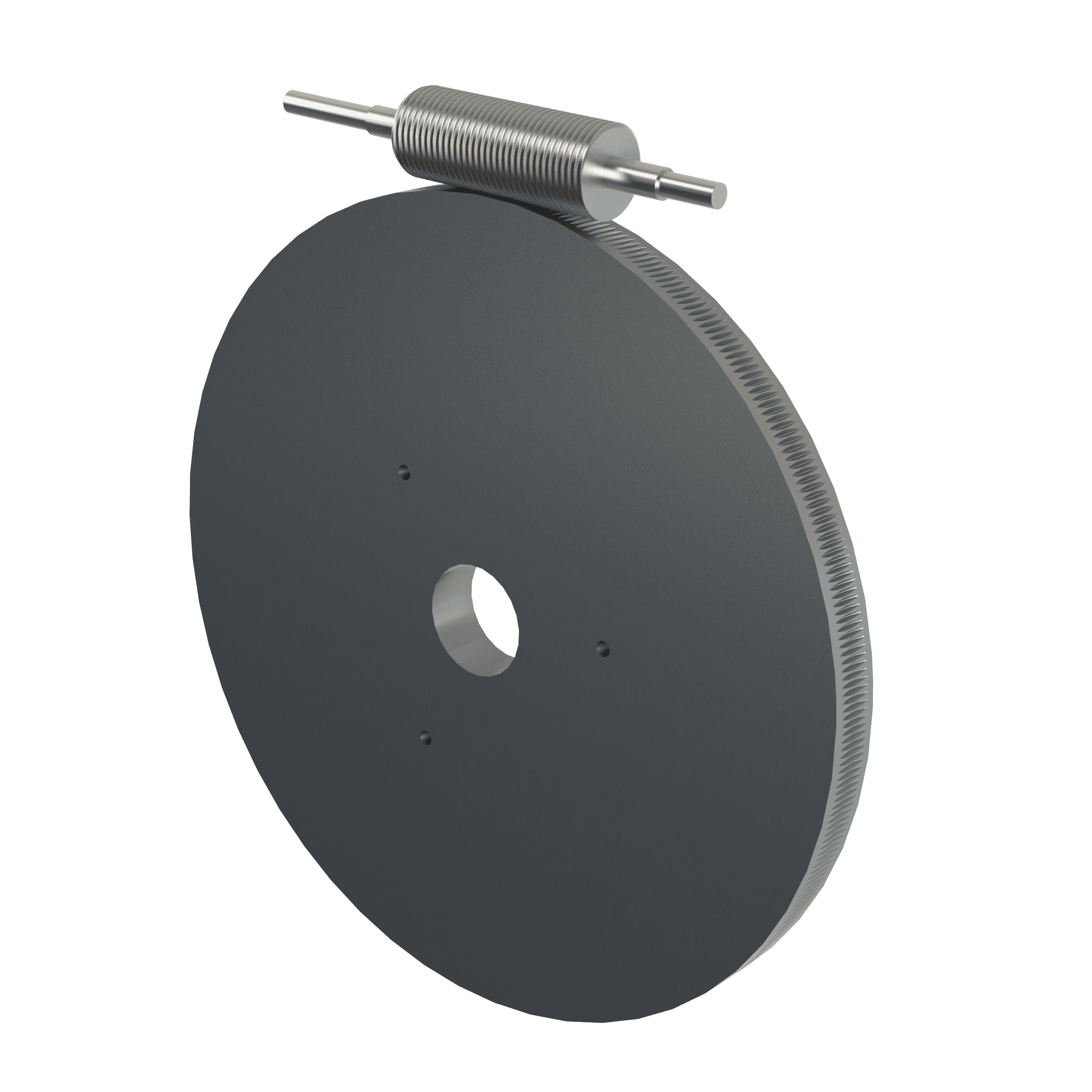 SolidWorks render of worm gears.